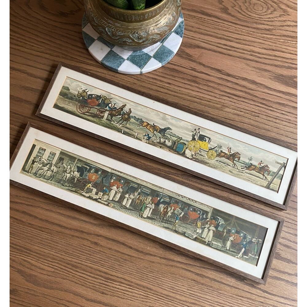 Vintage Framed Set Sir John Dean Paul Lithograph A Trip to Brighton Series Set